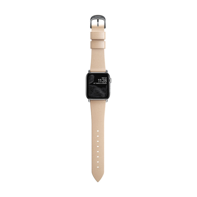 Nomad Modern Apple Slim Strap 40mm / 38mm | Natural/Silver Hardware