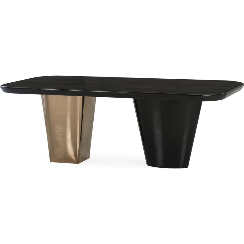 Resource Decor Shield Dining Table | Black Maple/Rose Gold