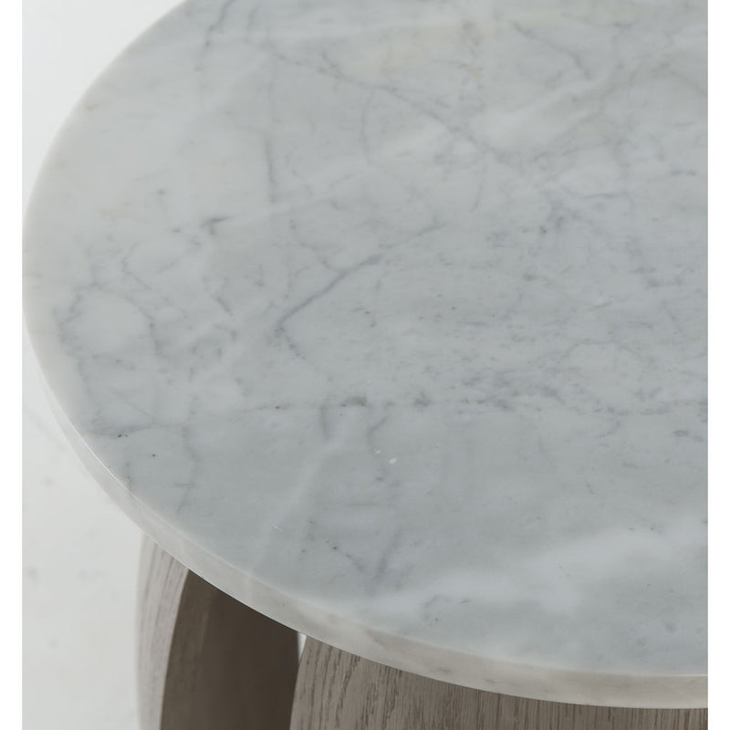 Resource Decor Gray Pedestal Table | Solid Resin