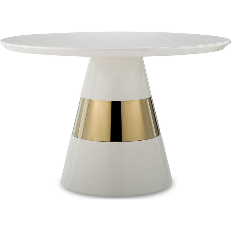 Resource Decor Band Side Table | White/Brass