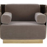 Resource Decor Vinci Occasional Chair | Mohair / Mirrored Brass
