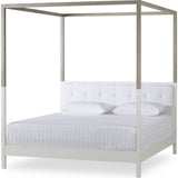 Resource Decor Duke Poster Queen Sized Bed | Snow White/Gray Oak