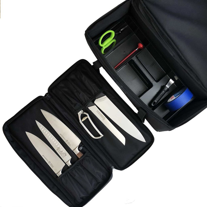Messermeister Soft-Sided Culinary Tool Box with Knife Trays | Black