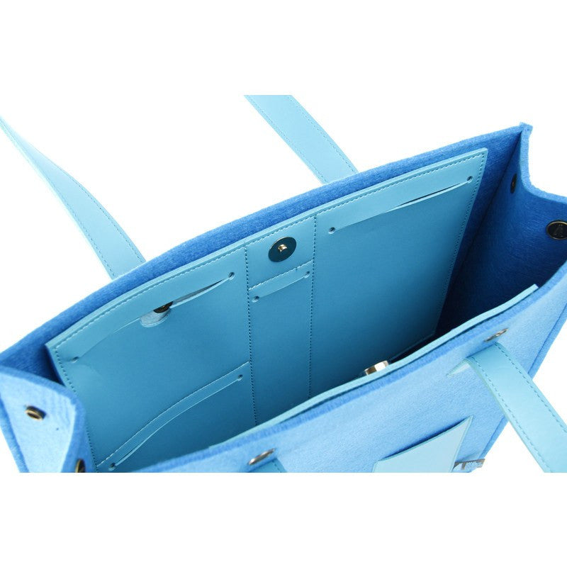 M.R.K.T. Parker Tote Bag SMRT Felt / VEGN Leather | Denim Blue / Azure 142371