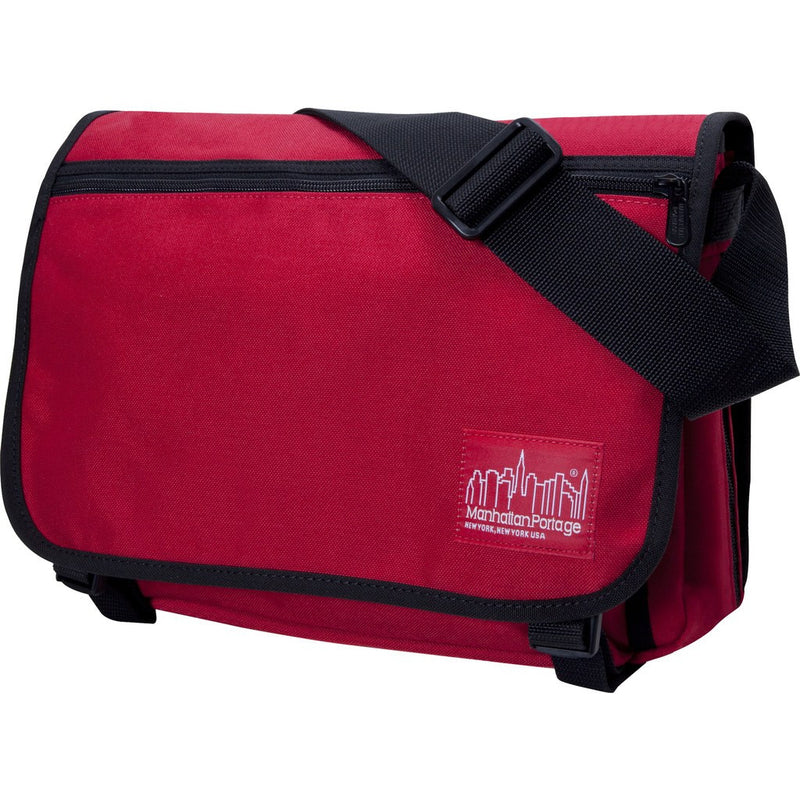 Manhattan Portage Medium Europa Messenger Bag | Dark Brown 1439 DBR / Red 1439 RED