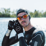 Zone3 Heat-Tech Neoprene Swim Cap | Black/Silver/Red