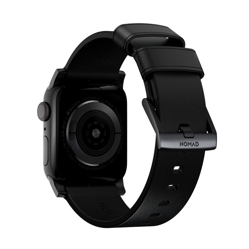Nomad Modern Apple Watch Strap | Black Leather/Black Hardware