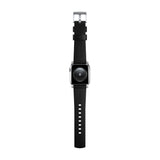 Nomad Modern Apple Watch Strap | Black Leather/Silver Hardware