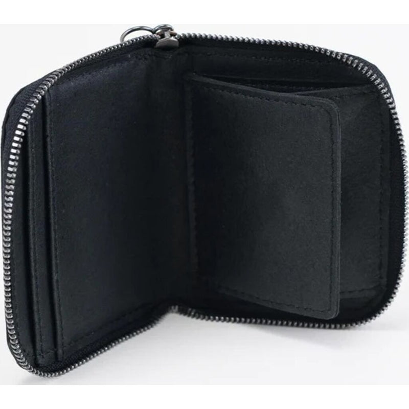 Cote & Ciel Recycled Leather Zippered Wallet | Medium | Black