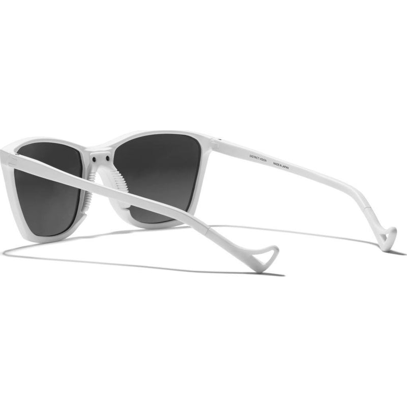 District Vision Keiichi Small White Sunglasses | District Water Gray