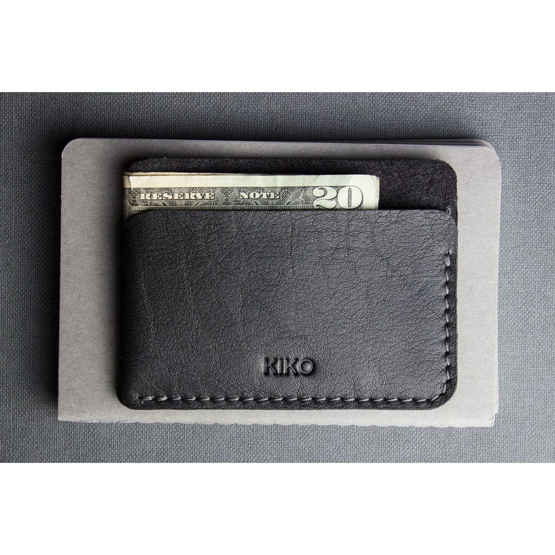 Kiko Leather Triple Pocket Card Case | Black 150