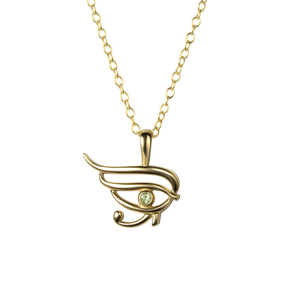 Awe Inspired Eye of Horus Charm Necklace | Standard Cable Chain