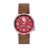 Columbia Collegiate Canyon Ridge Oklahoma Sooners Men's Analog Watch | Saddle Color Leather Strap