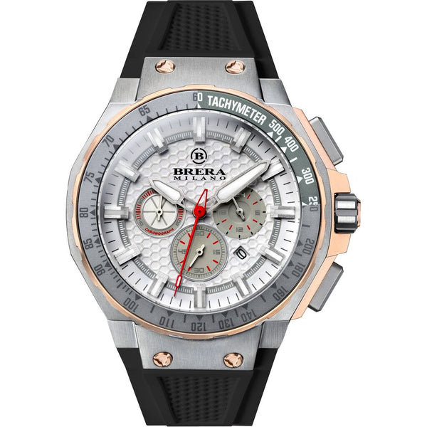 Brera Milano Granturismo Gt2 Chronograph Quartz Watch | Stainless Steel/Black Strap