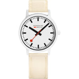 Mondaine Official Swiss Railways Essence Watch | White/White Dial/Off White