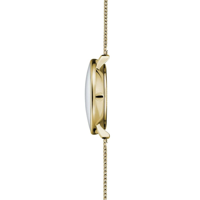 Sternglas Naos Xs Quartz Watch Metal Strap | White Champagne Gold/Milanaise Champagne Gold