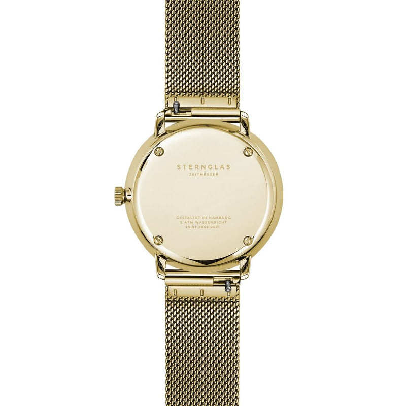 Sternglas Naos Xs Quartz Watch Metal Strap | White Champagne Gold/Milanaise Champagne Gold