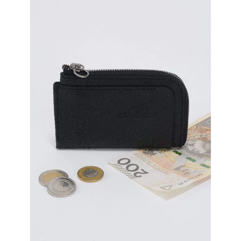 Cote & Ciel Zippered Wallet Recycled Leather, Black