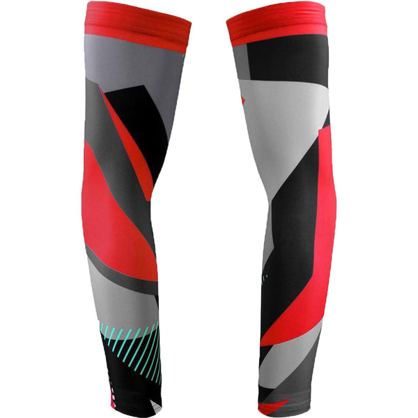 Zone3 Men's Arm Warmers | Black/Red/Grey/White