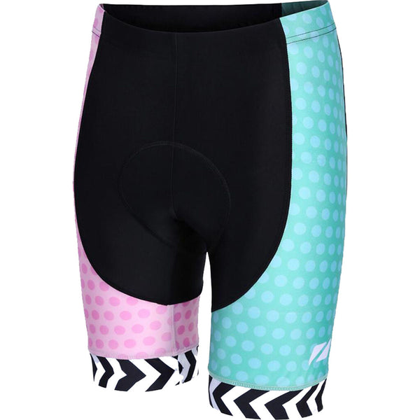 Zone3 Women's Zebra Fly Cycle Shorts | Black/White/Pink/Mint