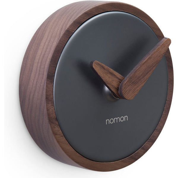 Nomon Atomo Wall T Clock | Graphite Brass with Walnut Hands