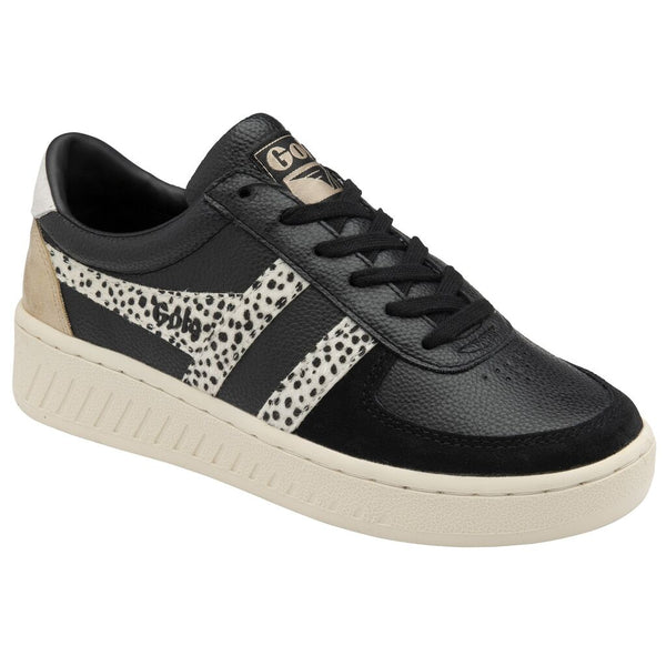 Gola Women's Grandslam Tropic Sneakers | Black/Cheetah/Gold