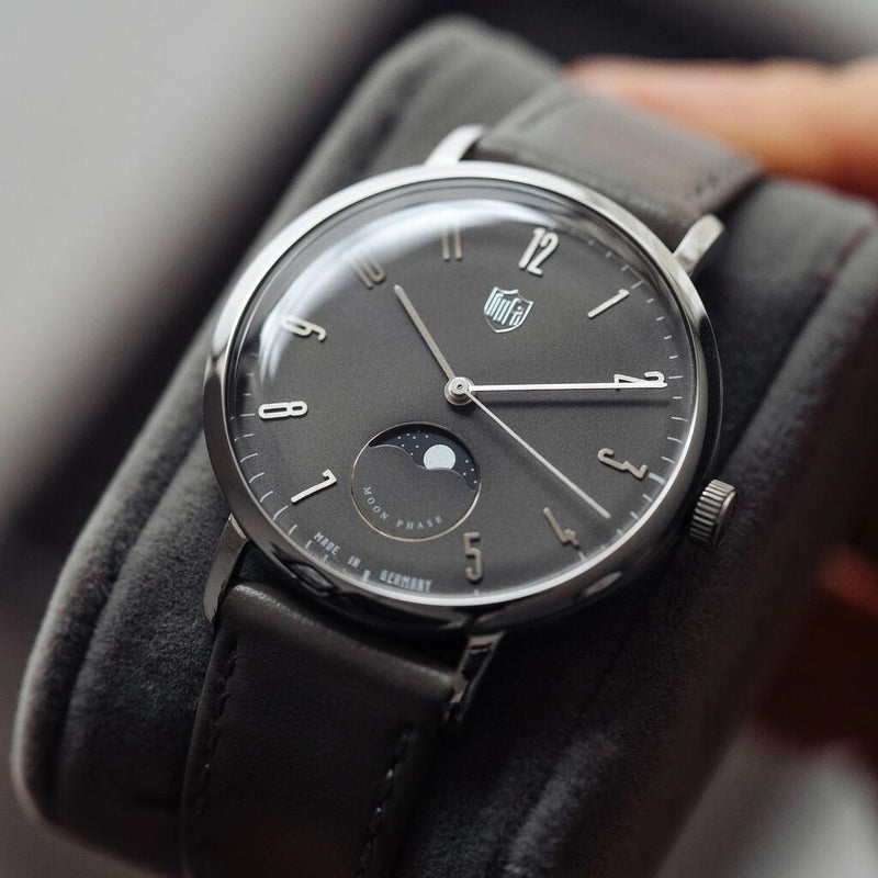 DuFa GROPIUS MONDPHASE Mondphase Watch | Stainless Steel Grey Dial Grey Band