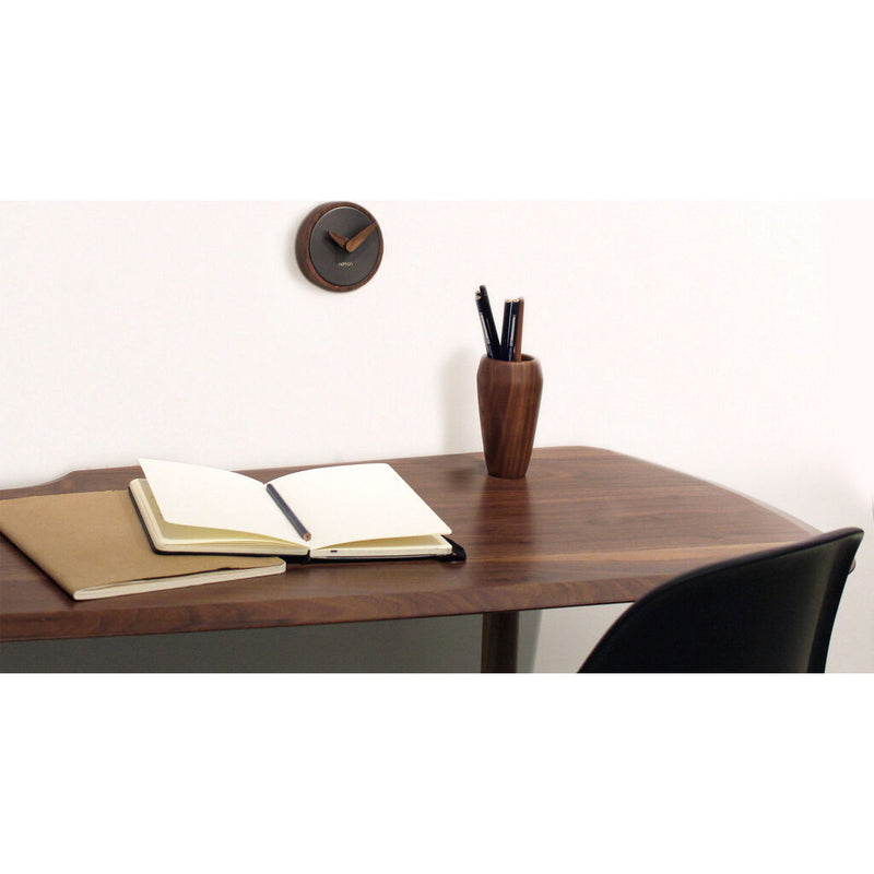 Nomon Atomo Wall T Clock | Graphite Brass with Walnut Hands