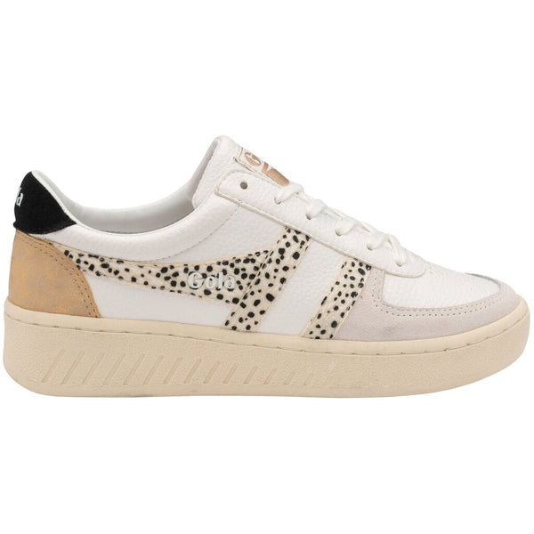 Gola Women's Grandslam Tropic Sneakers | White/Cheetah/Gold
