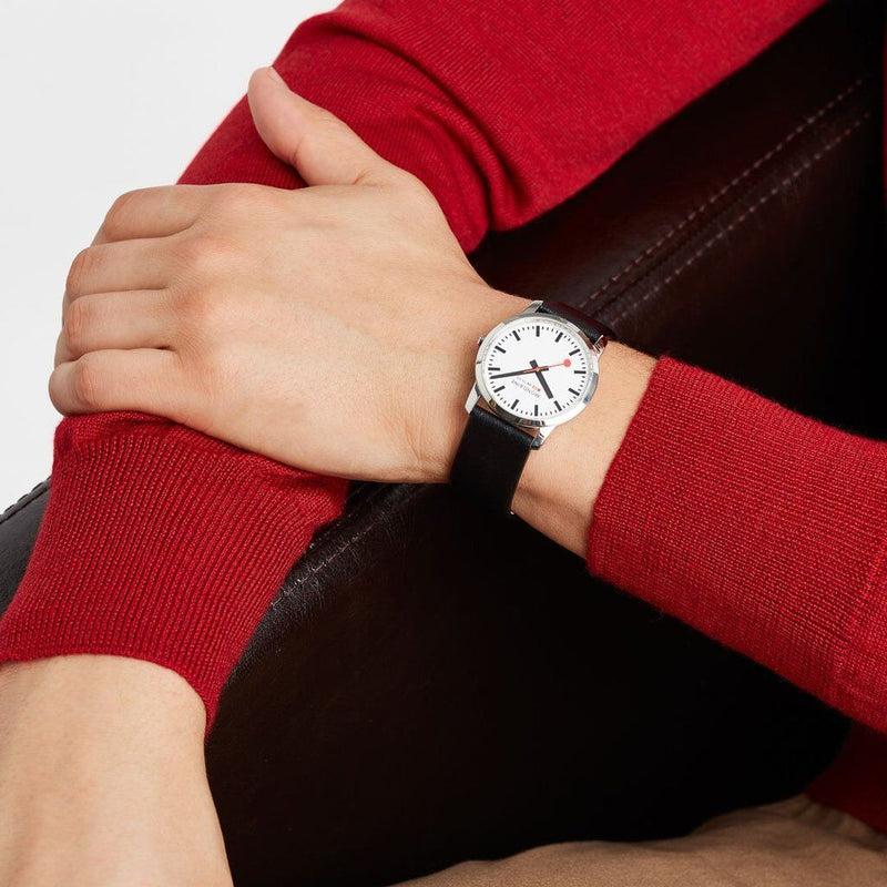 Mondaine Official Swiss Railways Simply Elegant Pay Chip Watch | White Dial/Black