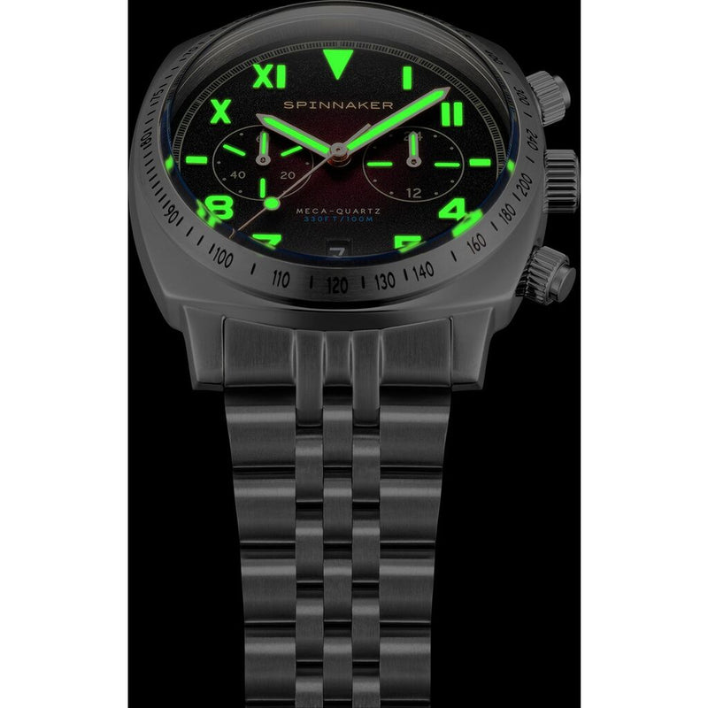 Spinnaker Hull Japan Quartz California Chronograph Watch | Oxblood / Stainless Steel / Red / Stainless Steel