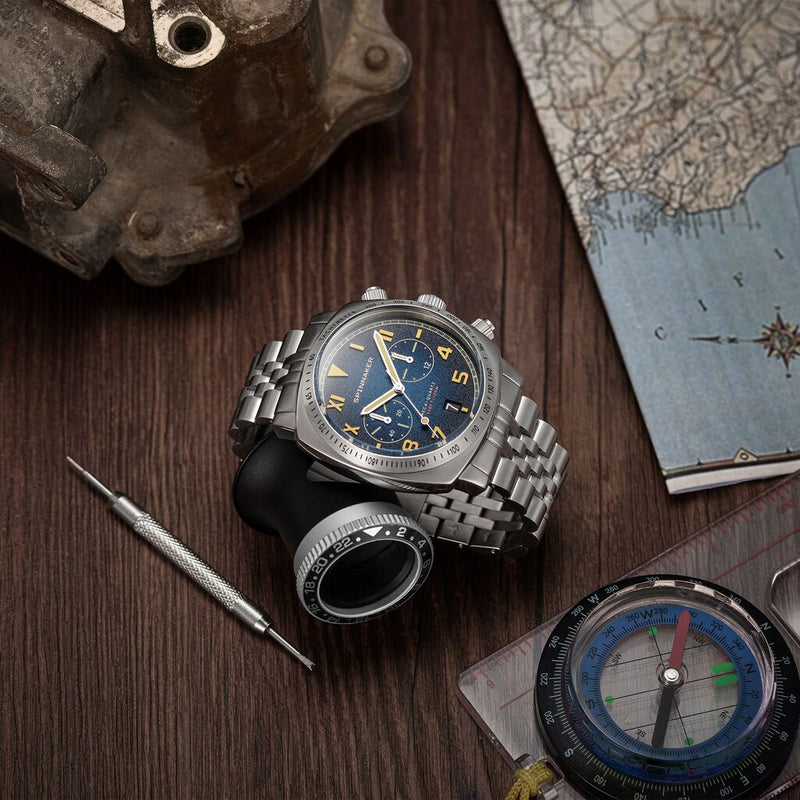 Spinnaker Hull Japan Quartz California Chronograph Watch | Fumee Blue / Stainless Steel / Blue /  Stainless Steel