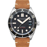 Spinnaker Croft Japan Mid-Size Automatic 3 Hands Watch | Anchor Black / Stainless Steel / Black / Brown