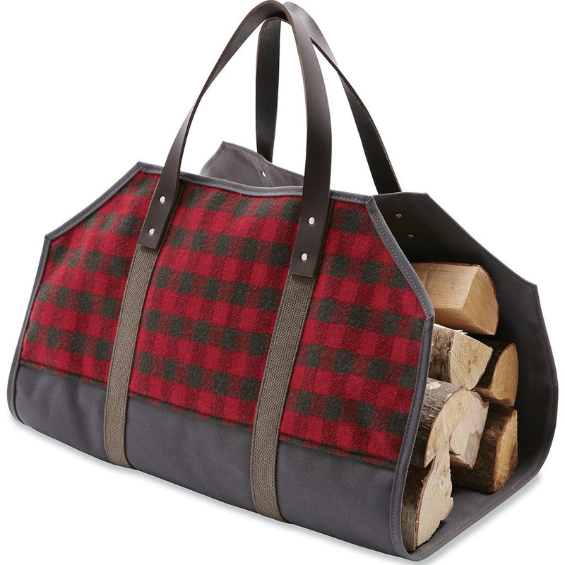 Faribault Mini Buffalo Check Log Carrier | Red/Carbon 19638 27.5x21