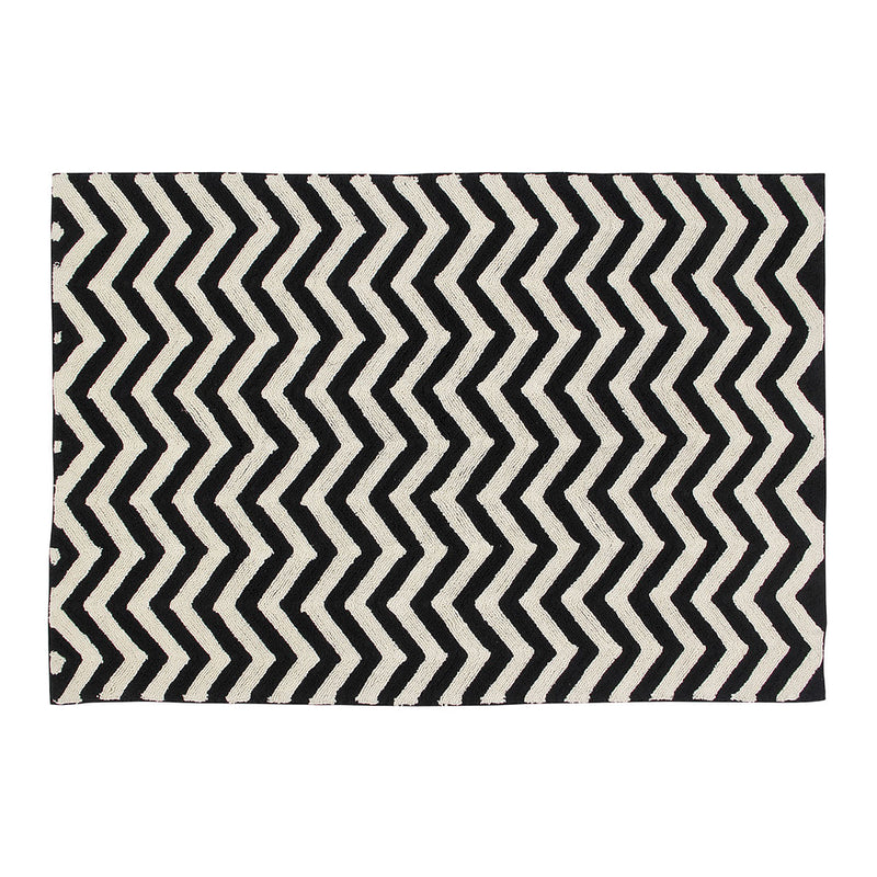 Lorena Canals Zig-Zag Washable Rug | Black