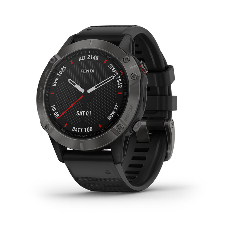 Garmin Fenix 6 Sapphire GPS Smartwatch Gray - Black Band, 010-02158-10