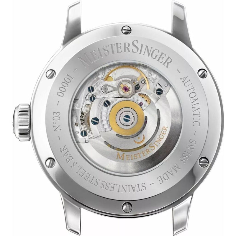 MeisterSinger N°03 Watch | 40mm Cognac Dial | Vegan Black Cognac Stitching