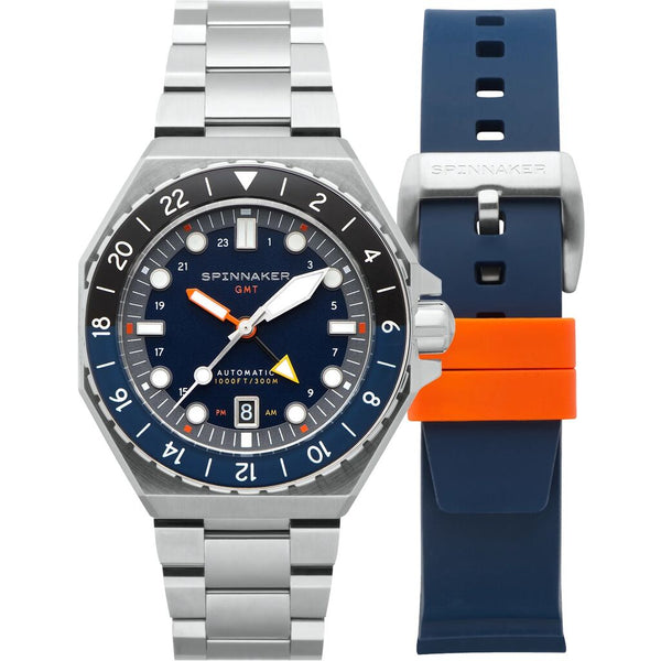 Spinnaker Watch Dumas GMT Automatic | Black Dial with Solid Stainless Steel Band