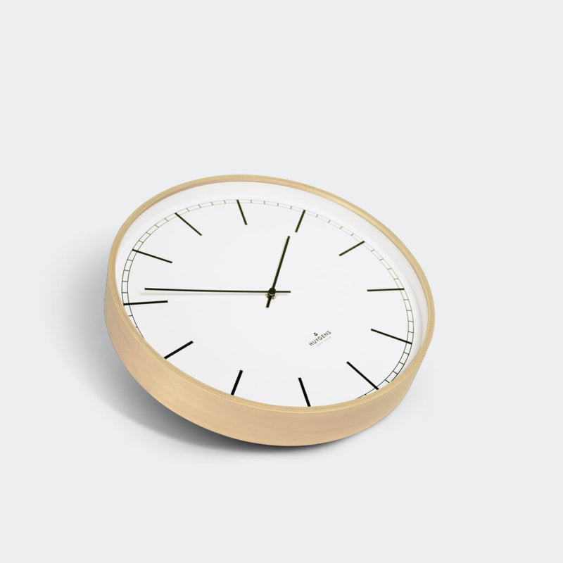Huygens Wood35 Wall Clock | White