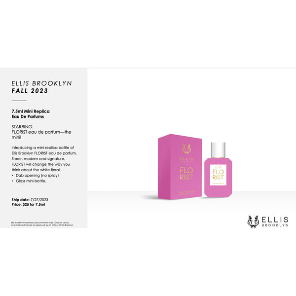 Ellis Brooklyn FLORIST Eau De Parfum - Gardenia Jamsmine and Honeysuckle - 7.5ml