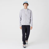 Lacoste Men's Zippered Stand-Up Fleece Sweatshirt | Silver Chine/CCA