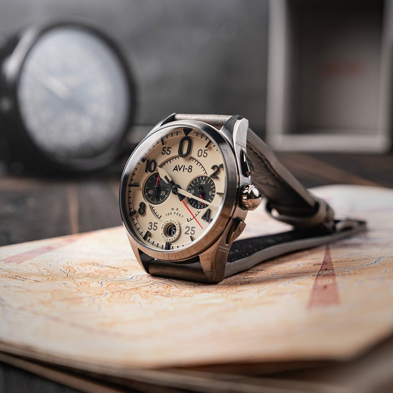 AVI-8 Spitfire Lock Chronograph Watch| Ghost Grey