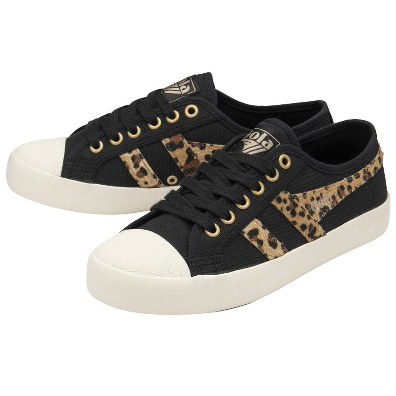 Gola Women's Coaster Safari Sneakers | Black/Leopard