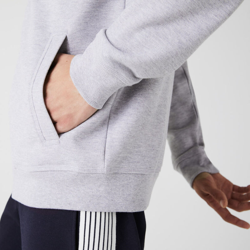 Lacoste Men's Zippered Stand-Up Fleece Sweatshirt | Silver Chine/CCA