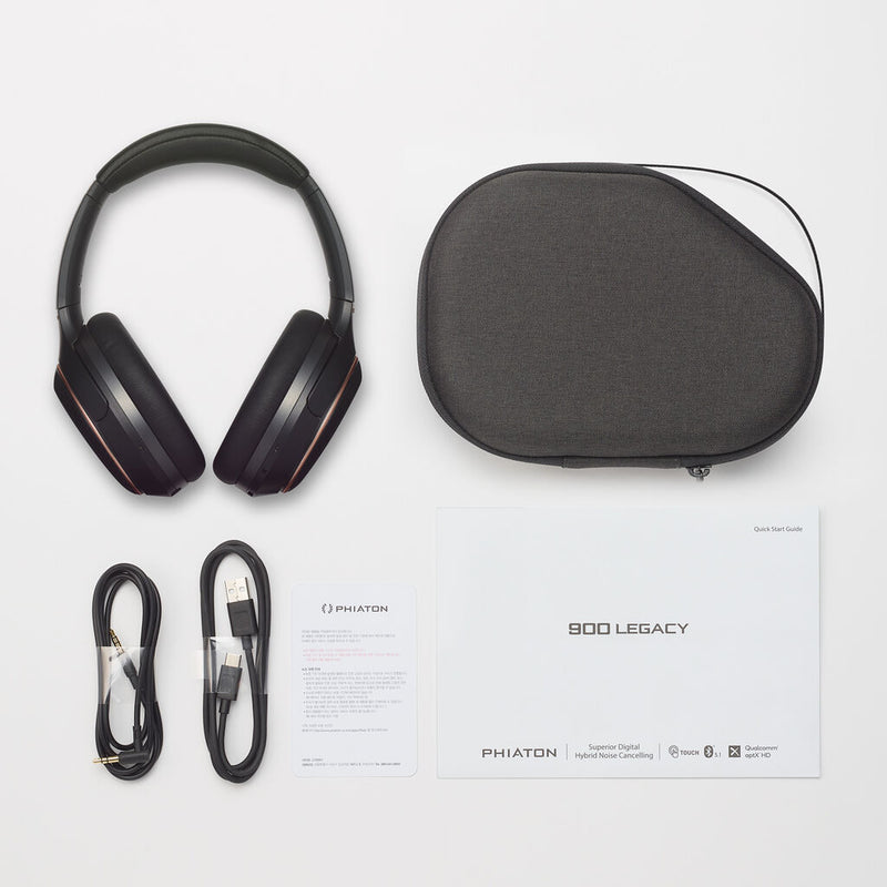 Phiaton Digital Hybrid Active Noise Cancelling Wireless Headphones | 900 Legacy Black