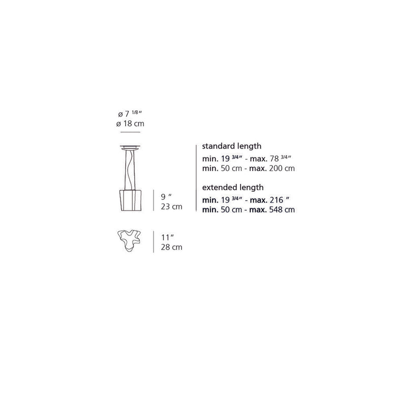 Artemide Logico Single Mini Suspension Light Max 100W