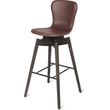 Mater Furniture Shell Bar Stool Counter 28.3" | Sirka Grey Stained Solid Oak