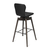 Mater Furniture Shell Bar Stool Counter 28.3" | Sirka Grey Stained Solid Oak