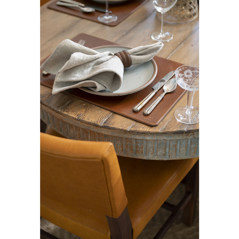 Moore & Giles Leather Placemat Set Of 4 | Mont Blanc Caramel