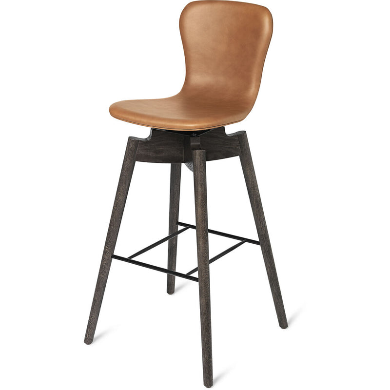 Mater Furniture Shell Bar Stool Counter 28.3" | Sirka Grey Stained Solid Oak
